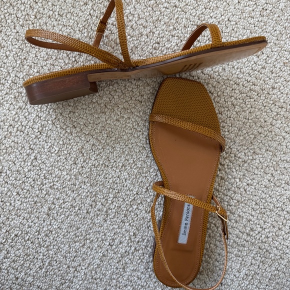 Emme Parsons Hope in Wheat Embossed Lizard Sandals - Picture 1 of 6